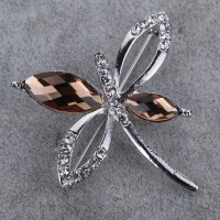 брошь горный хрусталь цвет серебро